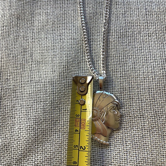 Large Girl Pendant sterling silver 12 grams Gypsy Charm jewelry gift box - Picture 7 of 12